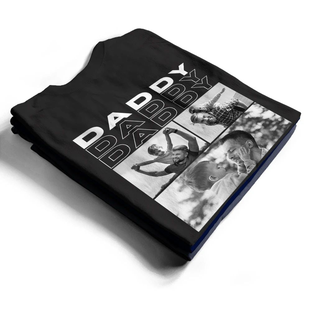 Custom Photo Fist Bumps Dad Grandpa Title - Personalized T Shirt