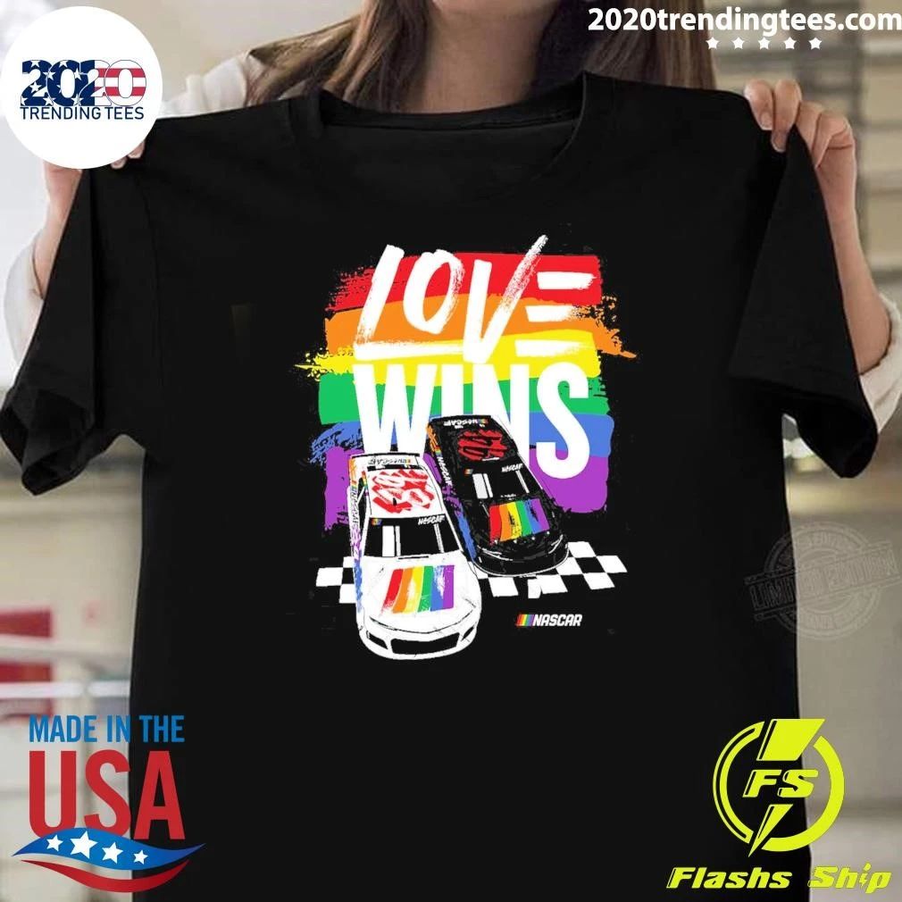 NASCAR Checkered Flag Sports Love Wins Pride Shirt