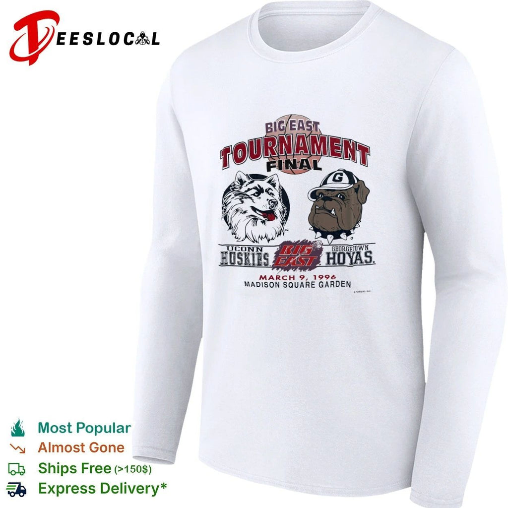 Big East Tournament Final UConn Huskies vs Georgetown Hoyas March 9 1996 Madison Square Garden T-shirt