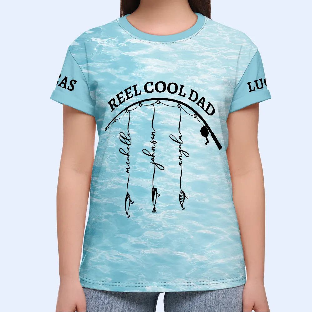 Hooked On Grandpa - Personalized Full Print T Shirt