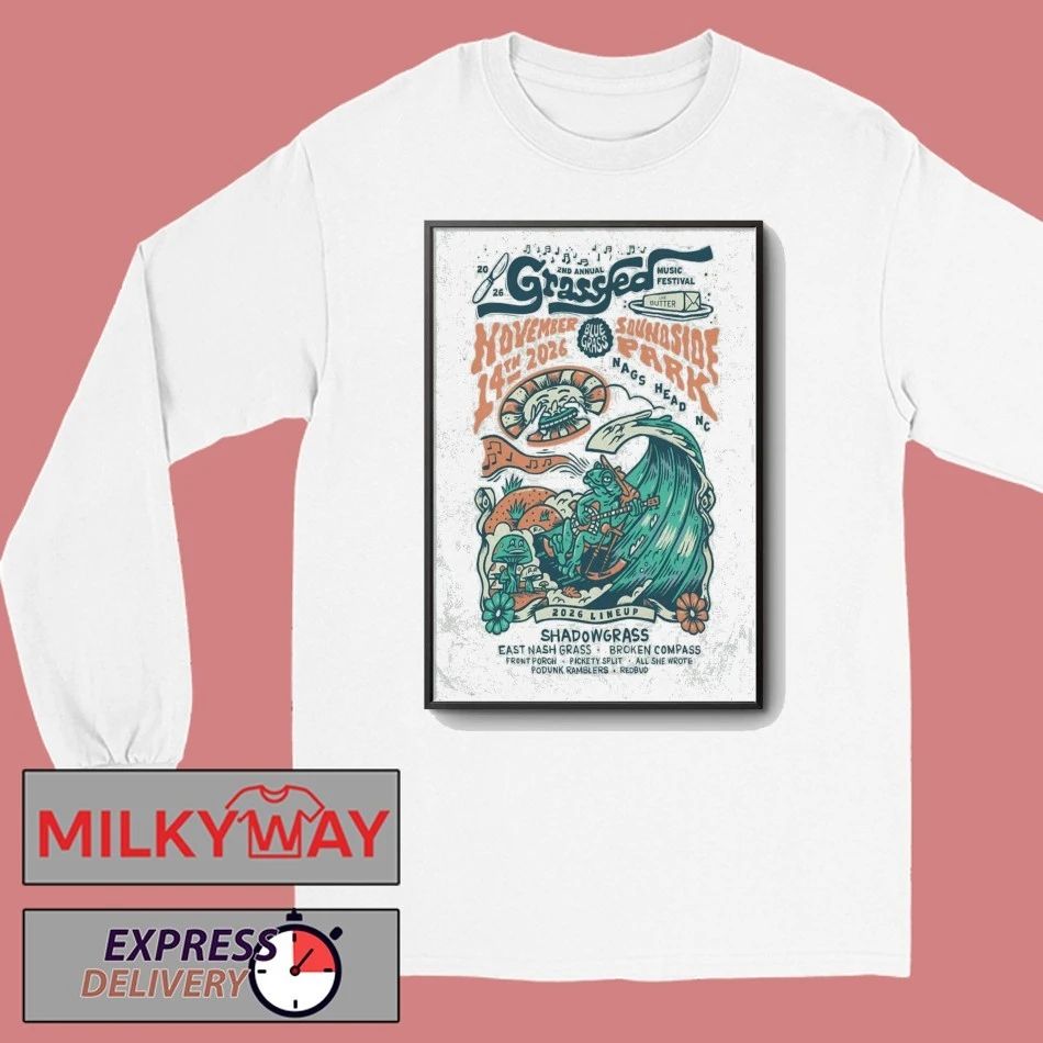 Shadowgrass Nov 14 2026 Grassfed Bluegrass Nags Head, NC Poster shirt