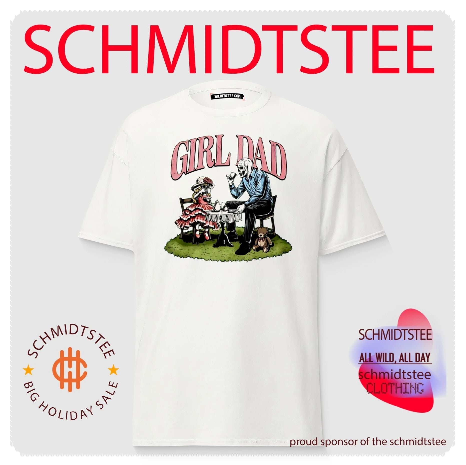 Girl Dad Skeleton Tea Party Fatherhood Shirt