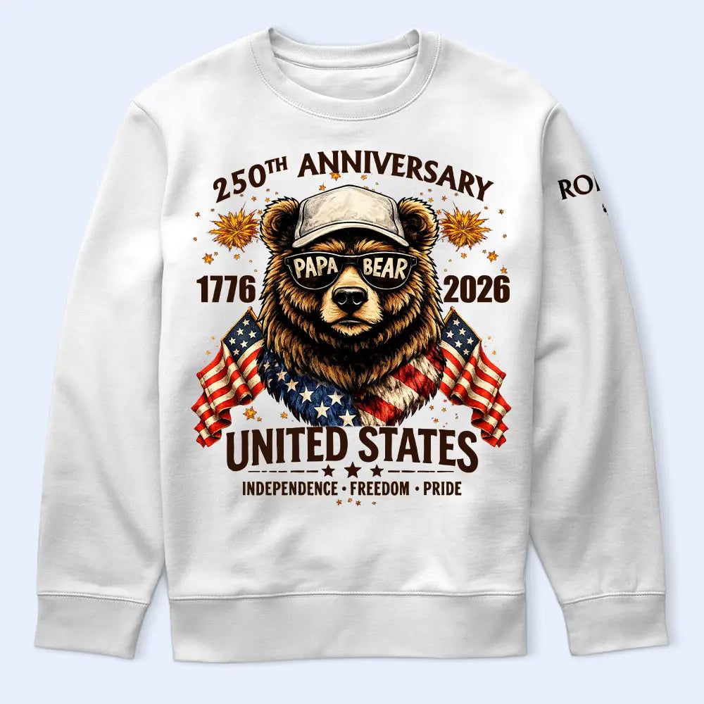 Stars & Stripes Grandpa Bear - Personalized T Shirt