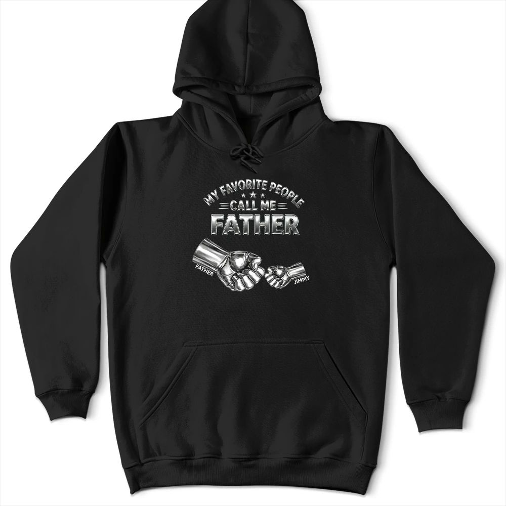 Metal Effect My Favorite People Call Me Papa - Personalized T Shirt