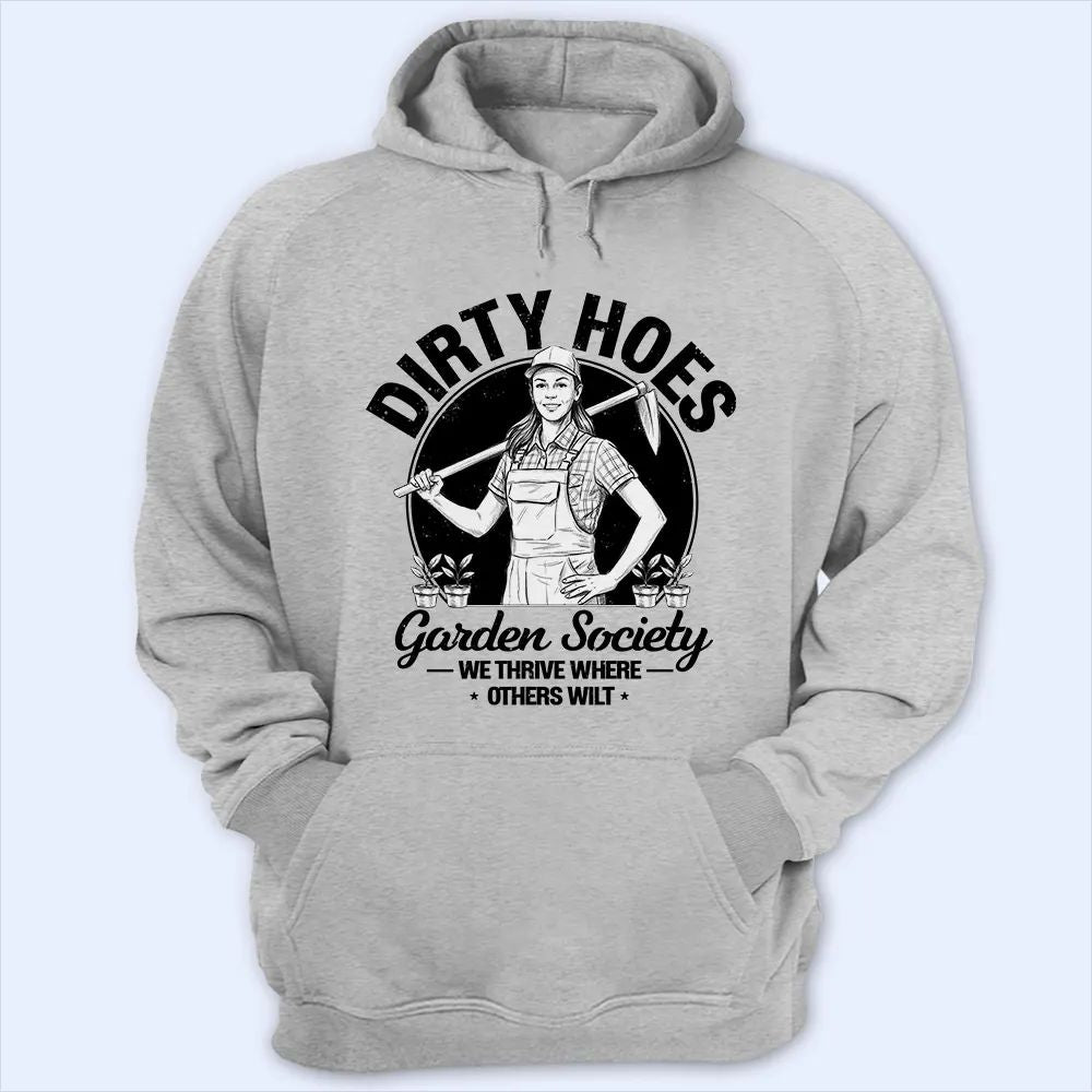 Custom Photo Pencil Sketch Dirty Hoes Garden Society - Personalized T Shirt