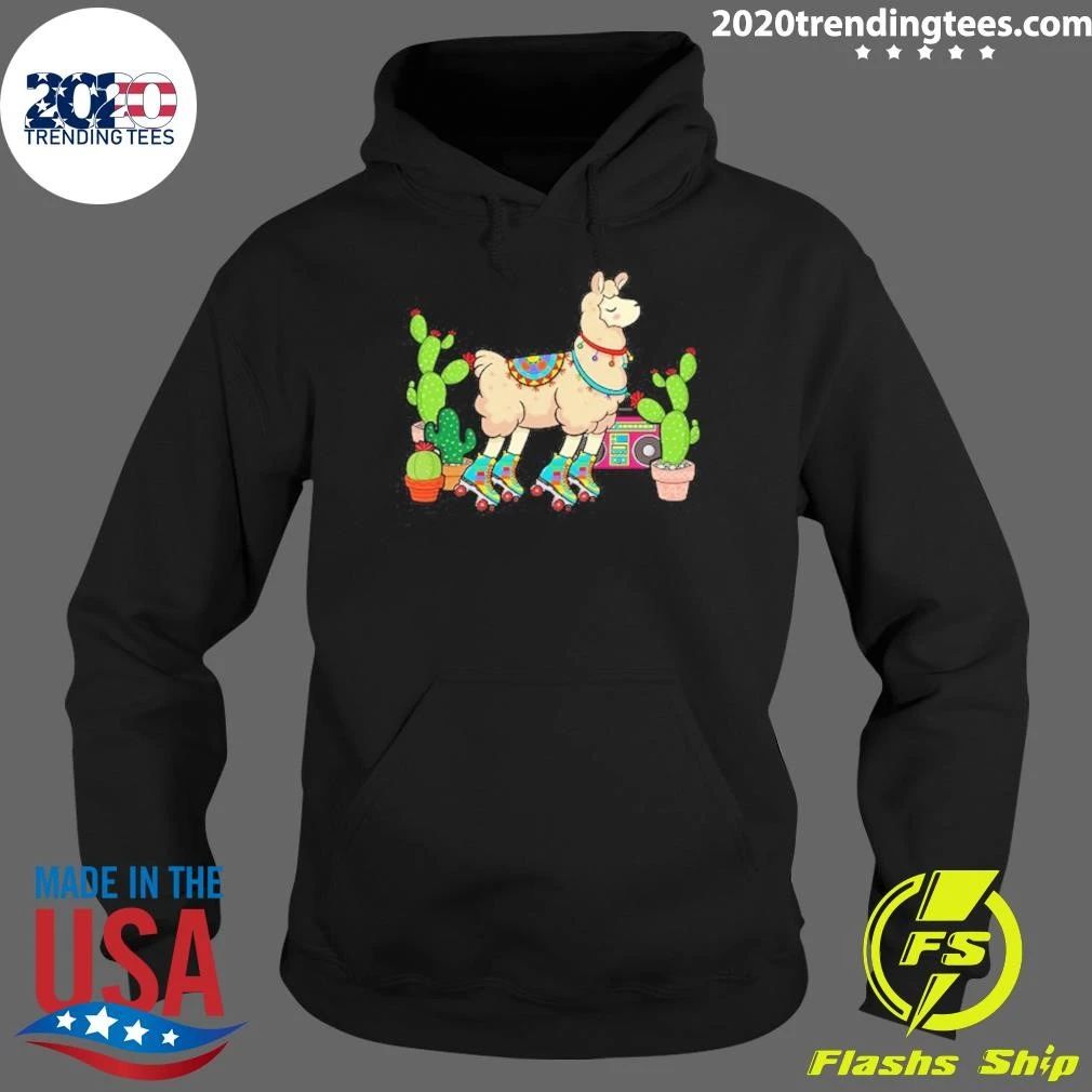Roller Disco Llama Cactus Shirt