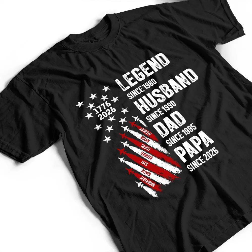 Legend Husband Dad Grandpa With Kid Names - Personalized T Shirt