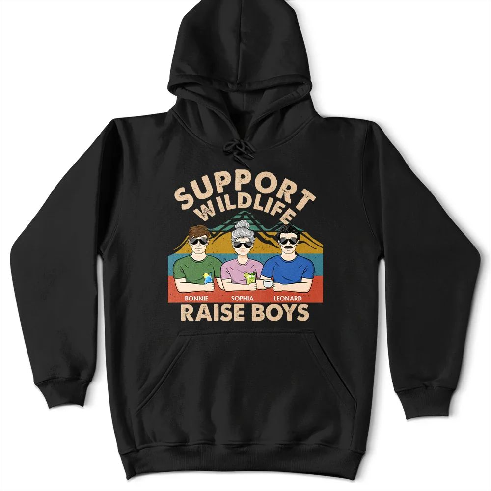 Support Wildlife Raise Boy Mom Funny - Personalized T Shirt