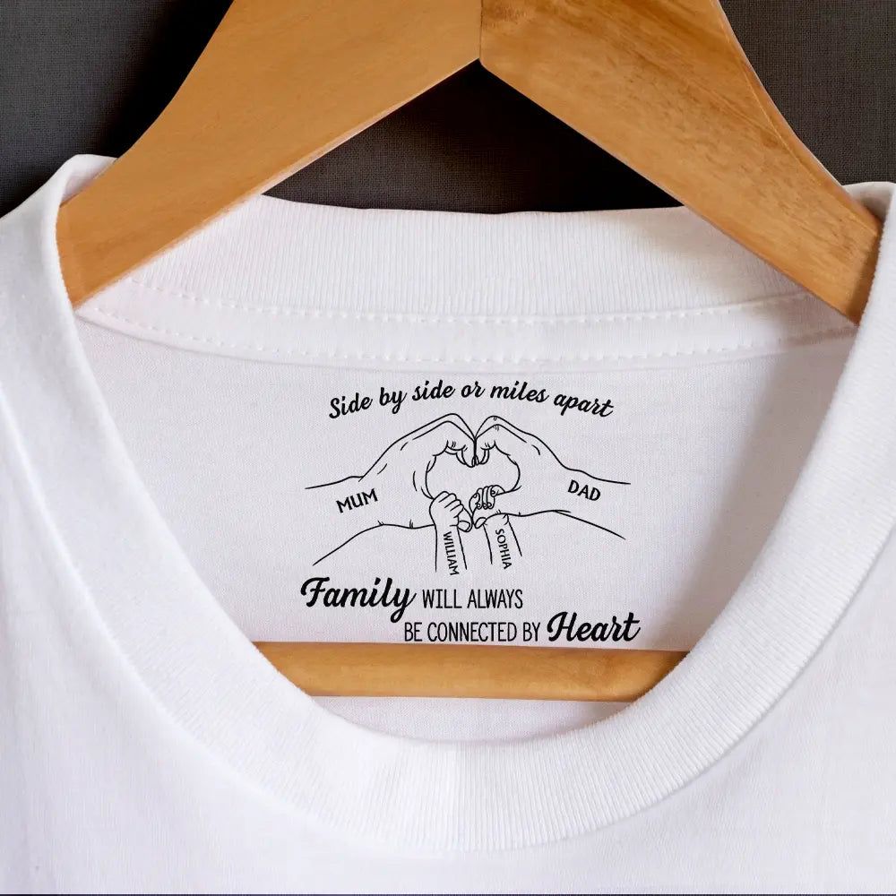 Family Will Always Be Connected By Heart - Personalized T Shirt