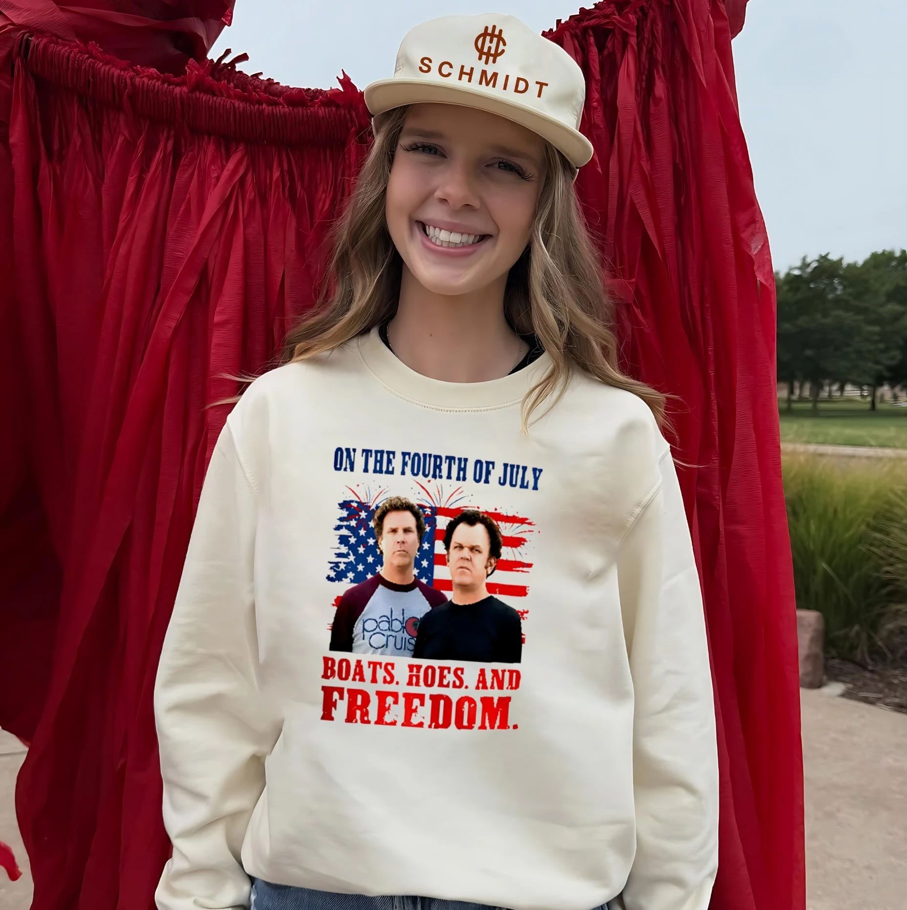 Boats Hoes And Freedom Funny Step Brothers 4th of July shirt