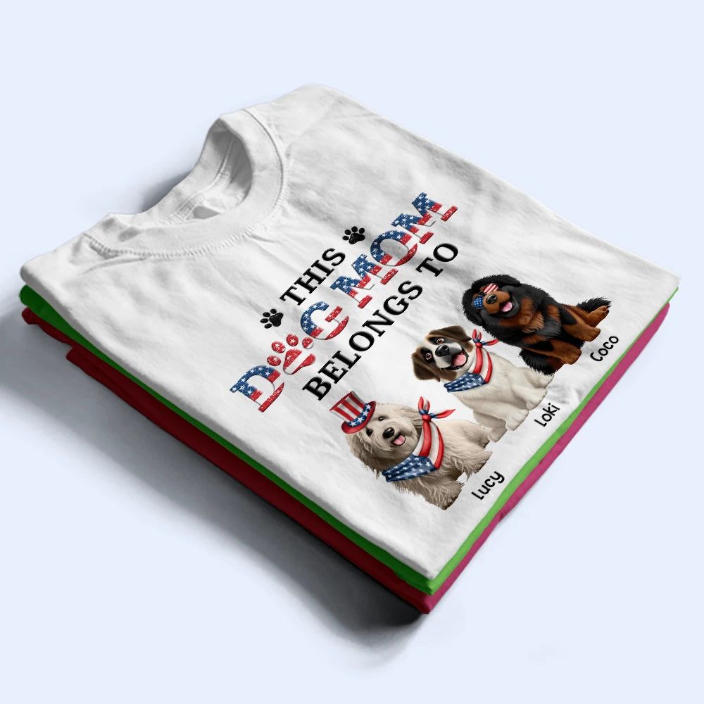 Stars And Stripes This Dog Dad Belongs To Independence Day - Personalized T Shirt