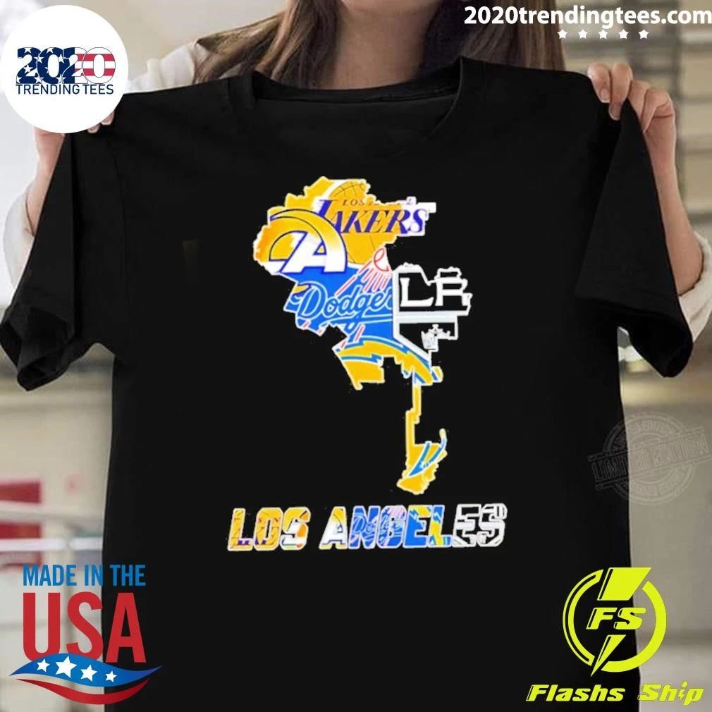 Los Angeles Lakers Dodgers Rams and Kings Map Logo Season 2026 Shirt