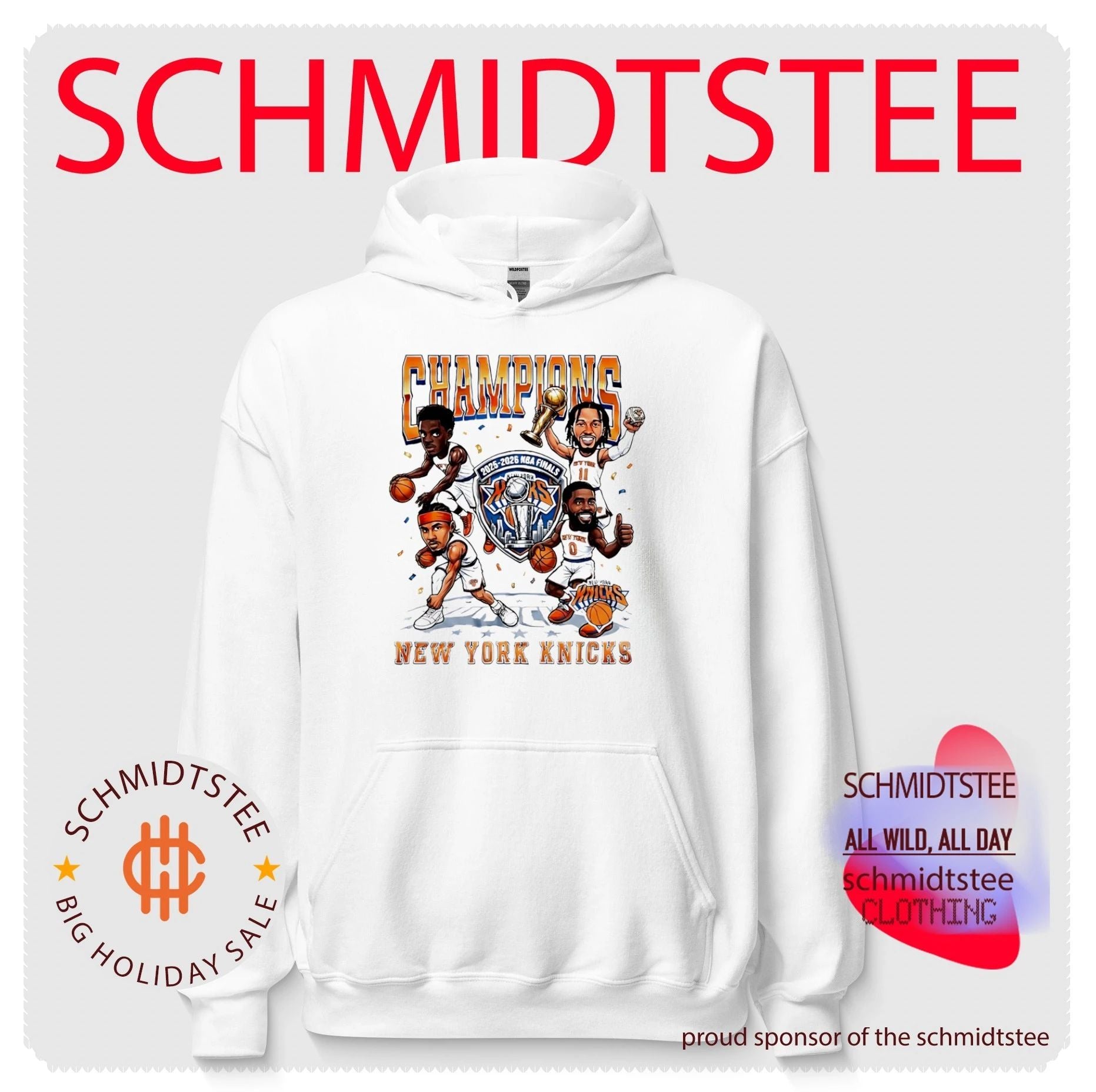 New York Knicks 2025 2026 Finals Champions Trophy Caricature Shirt