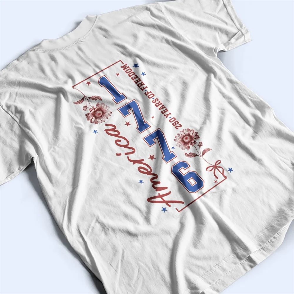 America 250 Years Of Freedom Birth Flower - Personalized T Shirt