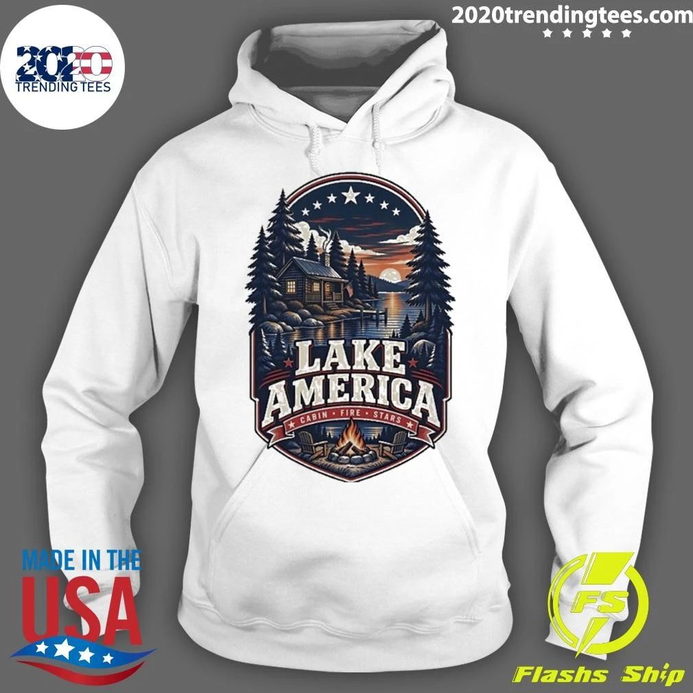 Lake America Cabin Fire Stars camping 2026 Shirt