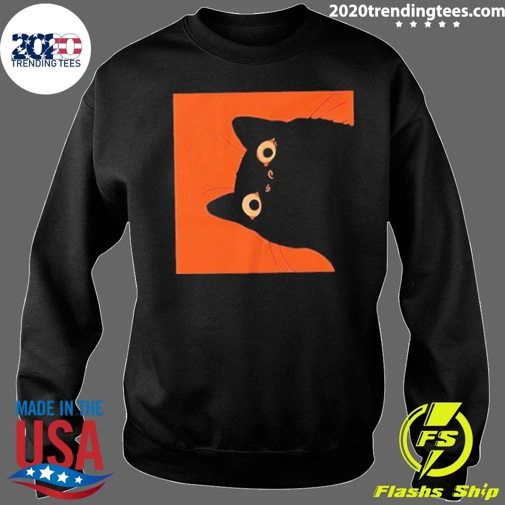 Cute Black Cat Peeking Shirt