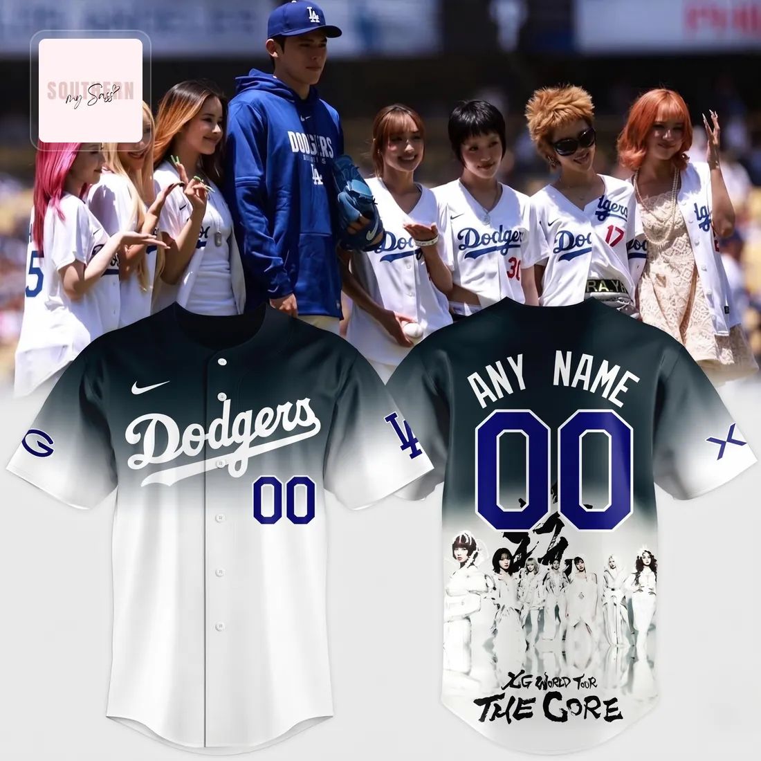 Los Angeles Dodgers x XG World Tour The Core Personalized Custom Gradient Baseball Jersey