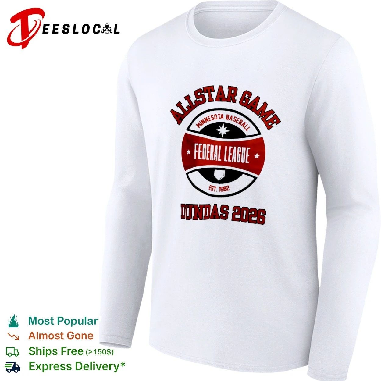 Allstar Game Minnesota Baseball Federal League Est 1982 Dundas 2026 T-shirt