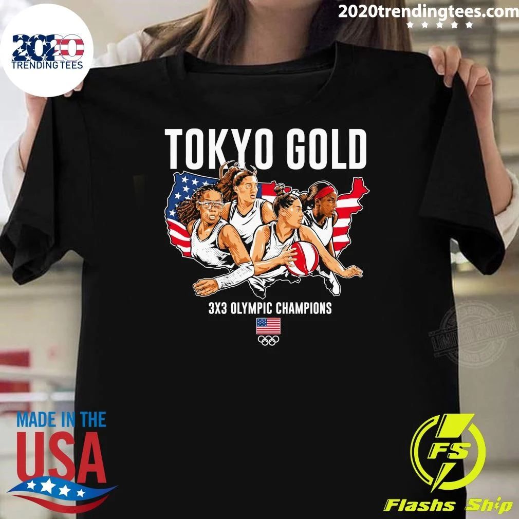 Team USA Tokyo Gold 3×3 Olympic Champions Shirt