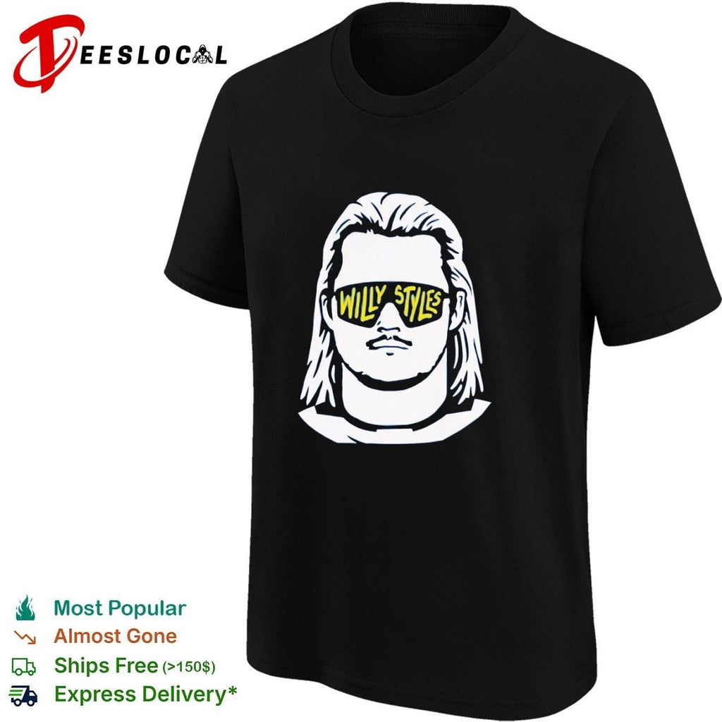Willy Styles sunglasses mullet funny graphic T-shirt