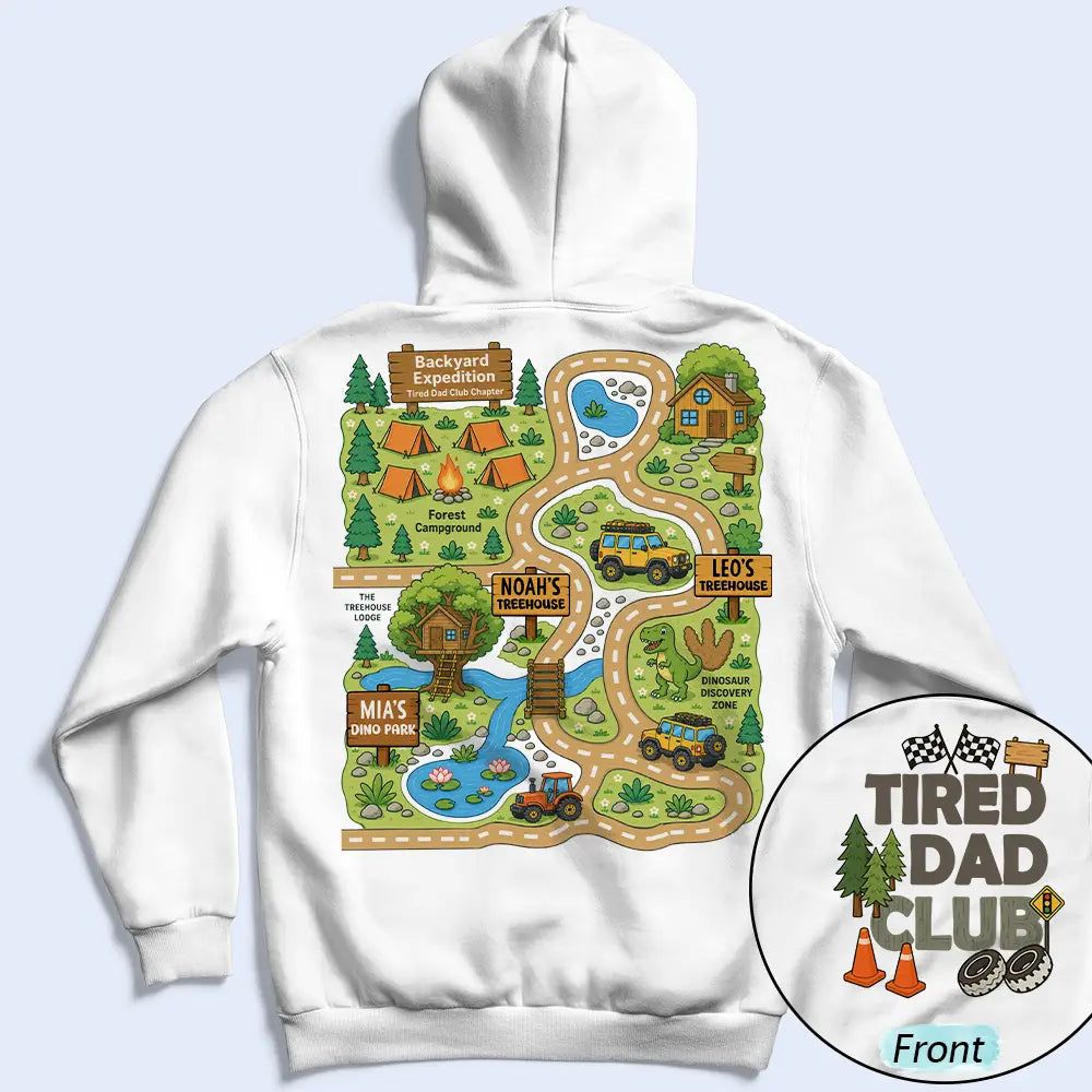 Dinosaur Road Car Race Track Tired Dad Club Funny - Personalized T Shirt