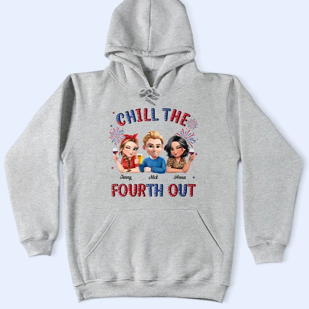 Stars And Stripes Chill The Fourth Out - Personalized T Shirt