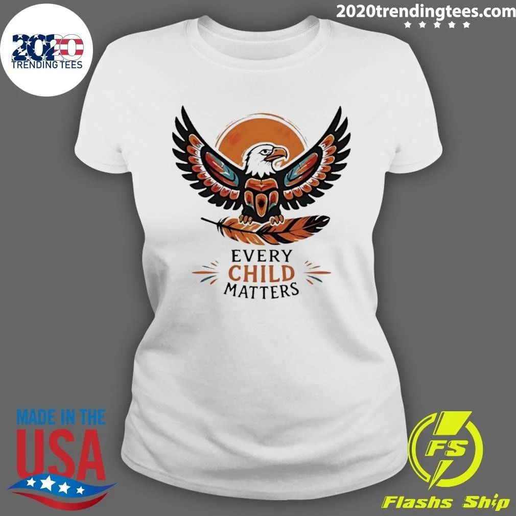 Every Child Matters Eagle Feather Indigenous Art Shirt