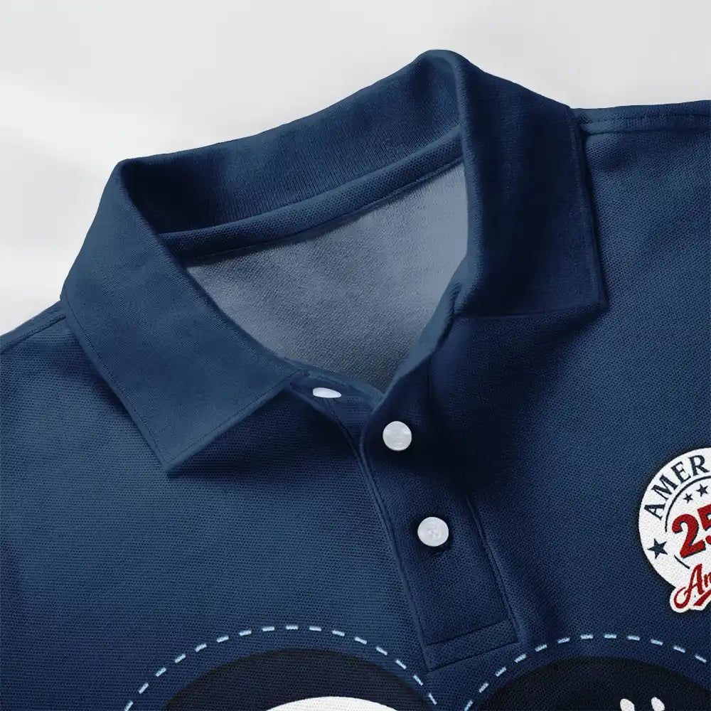 America 250 Anniversary Grandpa Dad Kids Handprints - Personalized Polo Shirt