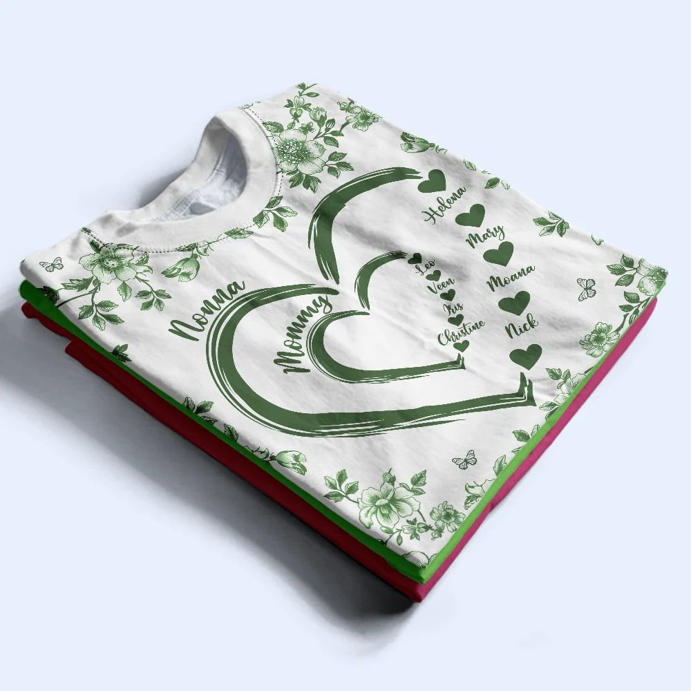 Mom Grandma Sweethearts Toile - Personalized Full Print T Shirt
