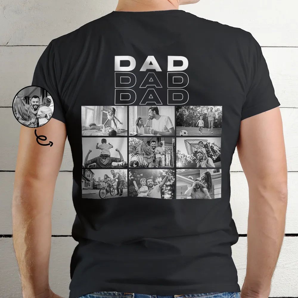 Custom Photo B&W Gift For Father - Personalised T Shirt