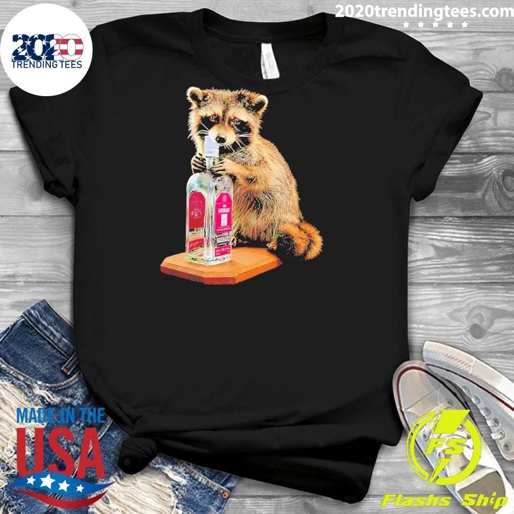Haaland Raccoon Holding A Bottle Of Greenall’s Original London Dry Gin Shirt