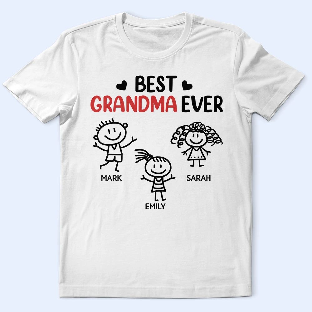Best Dad Grandpa Ever Kid Stick Figures - Personalized T Shirt