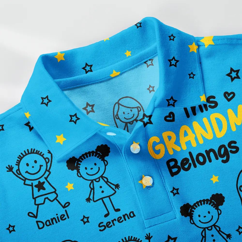 This Grandpa Dad Belongs To Kids Pet - Personalized Polo Shirt