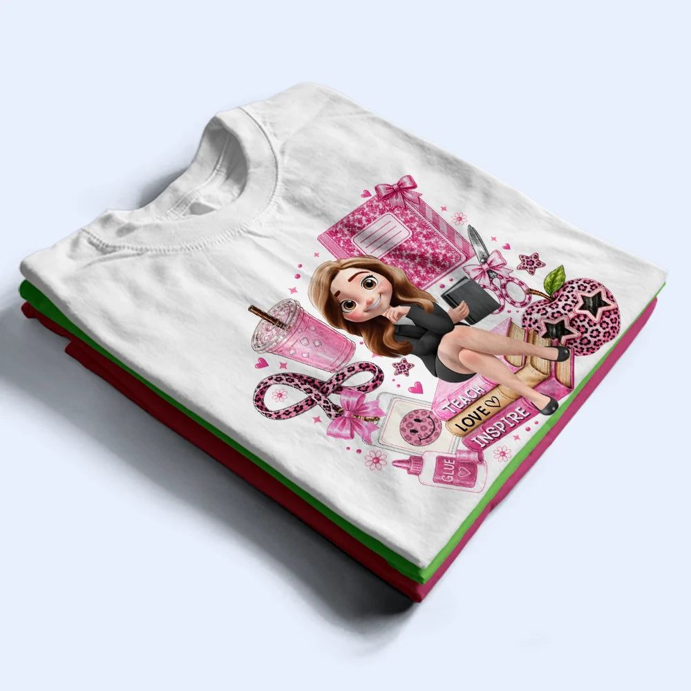 Leopard Style Teacher Life - Personalized T Shirt