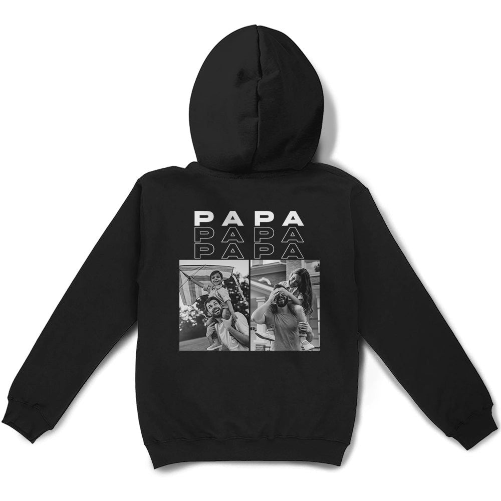 Photo Personnalisable En Noir Et Blanc Pour Papa Grand-Père - T-Shirt Personnalisé