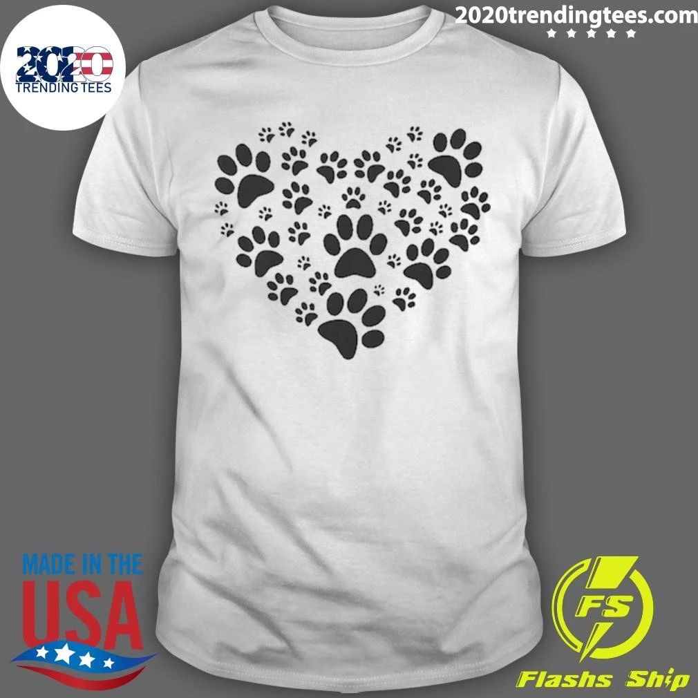 Paw Print Heart Pet Lover Shirt