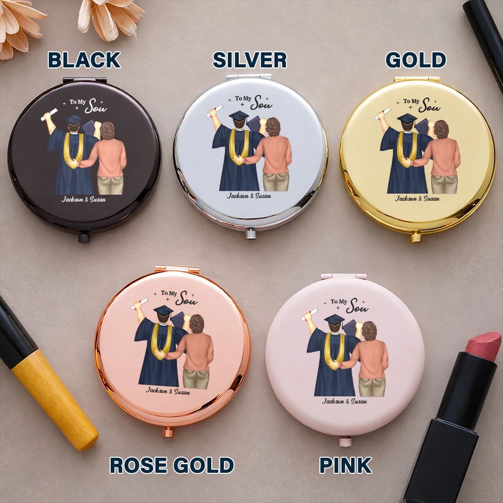 Behind You All Memories Mother Daughter Graduation - Personalized Compact Mirror