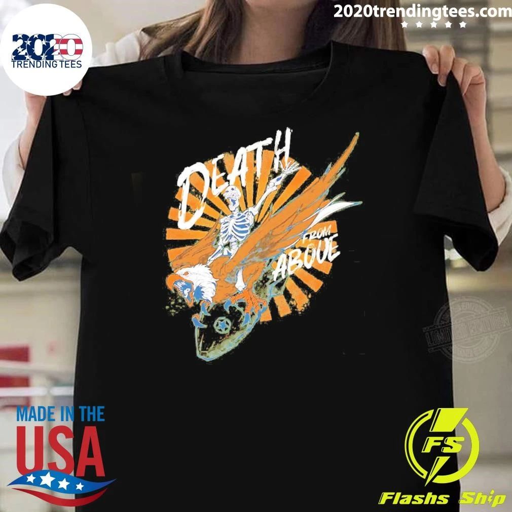 Death From Above Skeleton Riding Bald Eagle Shirt