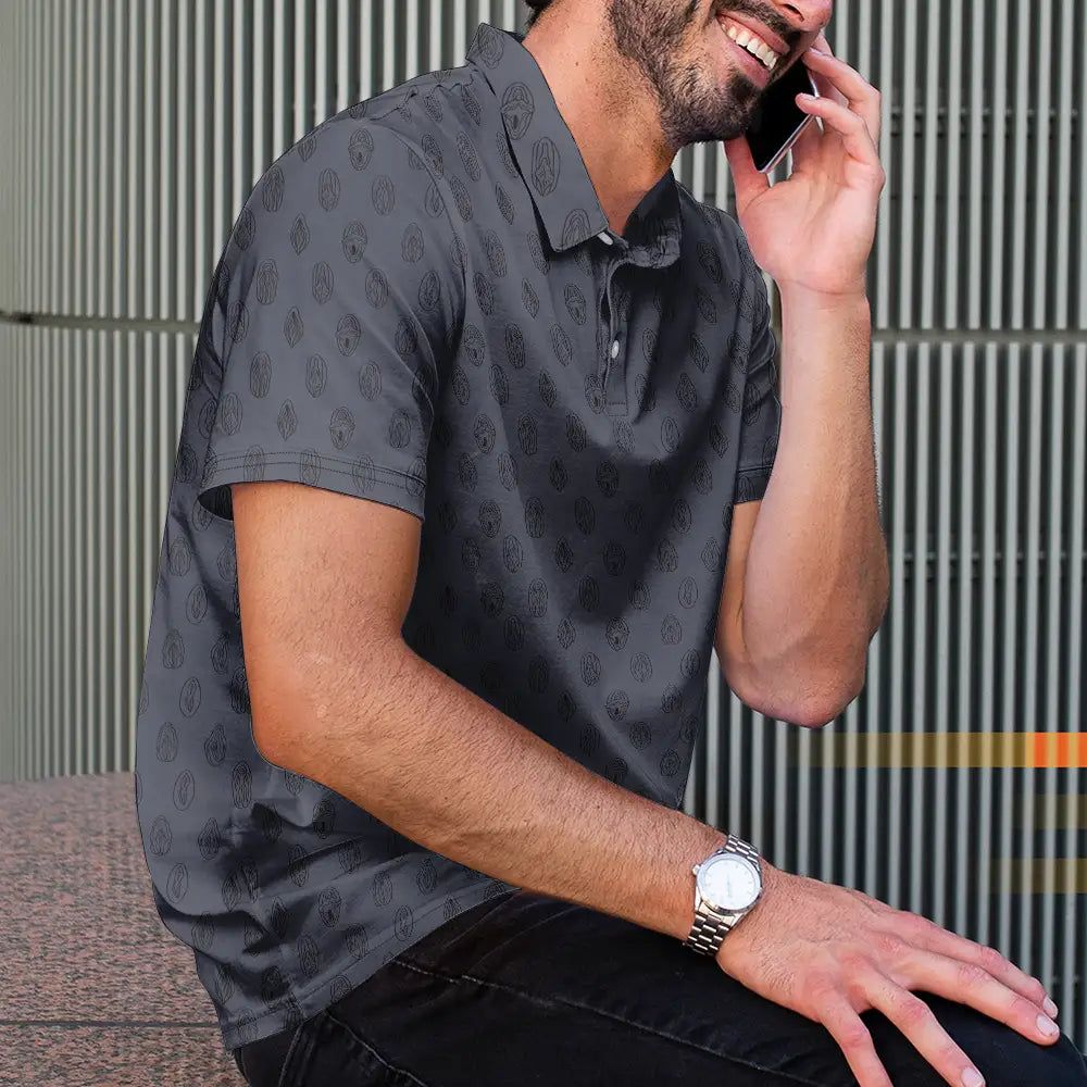 Husband Summer Vibe Hidden Funny Naughty Pattern - Personalized Polo Shirt