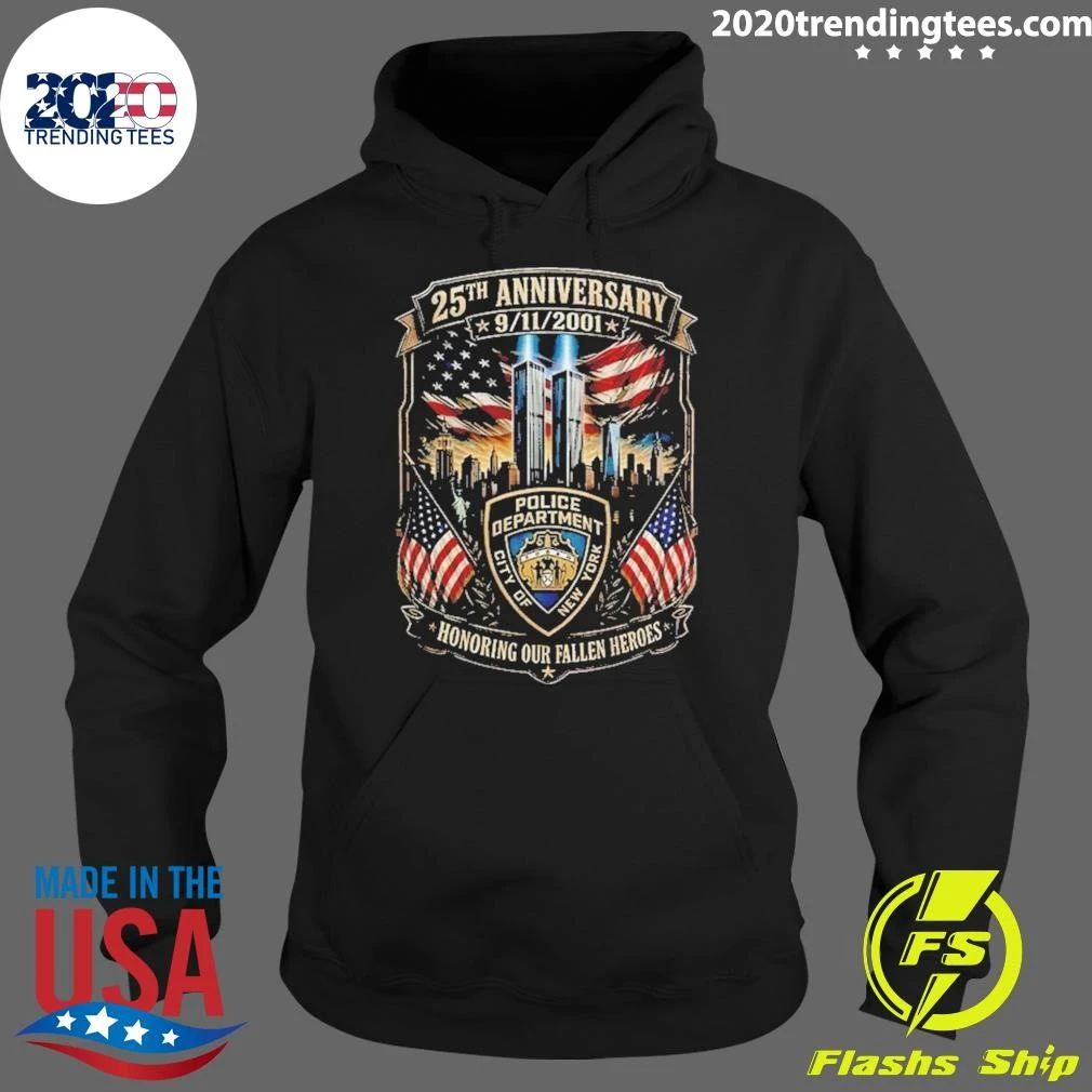 New York City Police Department 25Th Anniversary 9’11’2001 Honoring Our Fallen Shirt
