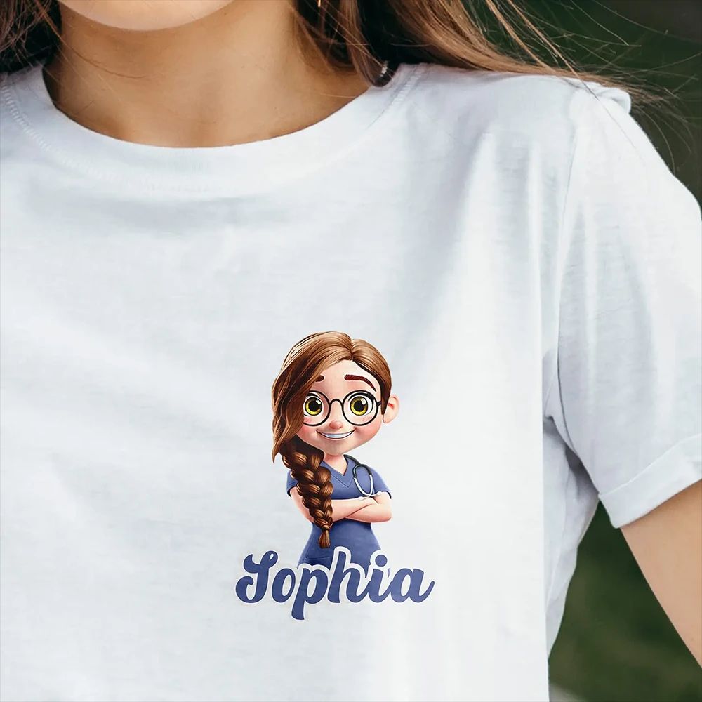3D Effect Nurse Name - Personalized T Shirt