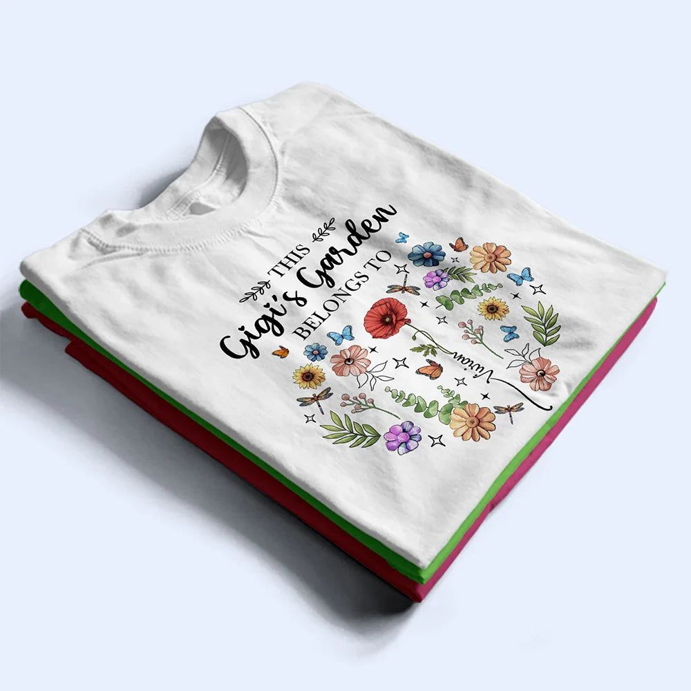 Birth Flower This Grandma's Garden Belongs - Personalized T Shirt