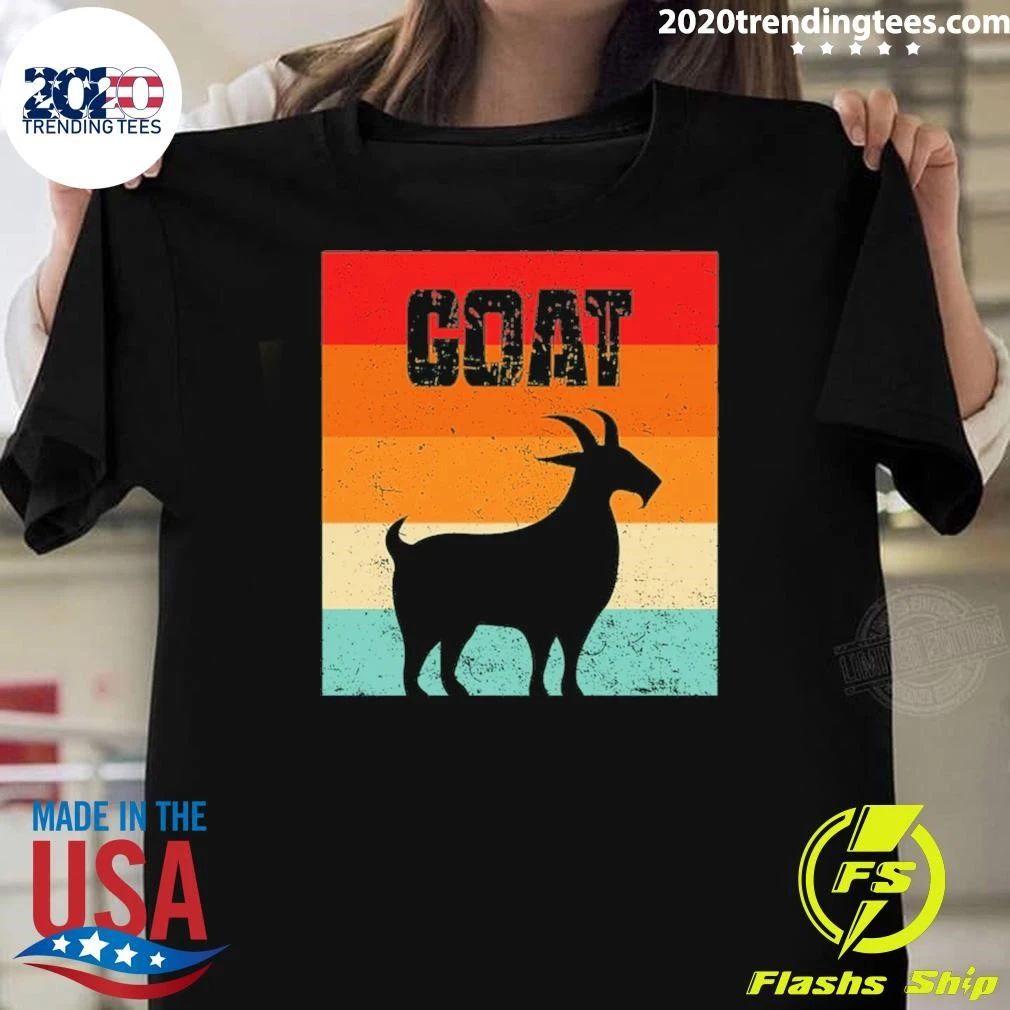 GOAT Retro Silhouette Vintage Animal Lover Tee Shirt