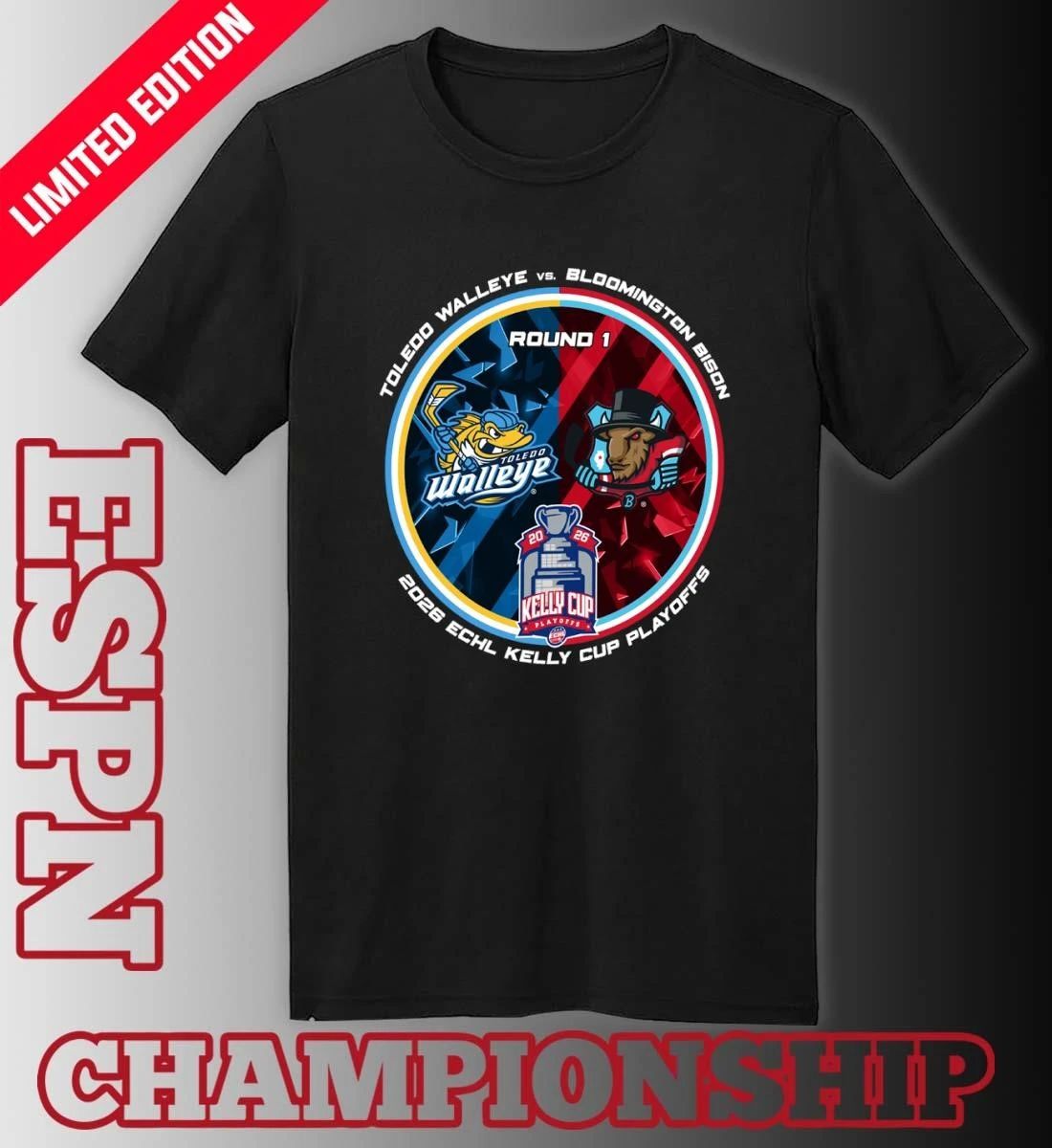 Toledo Walleye Vs Bloomington Bison 2026 Kelly Cup Playoff Round 1 Shirt