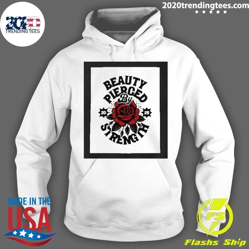 Red Rose Beauty Pierced By Strength Shirt