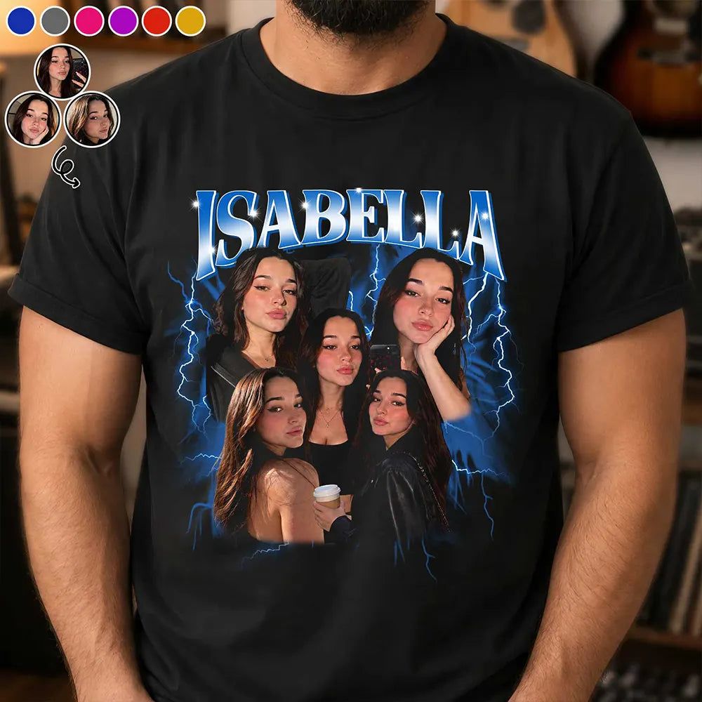 Custom Photo Collage Portrait Vintage Bootleg Shirt - Personalized T Shirt