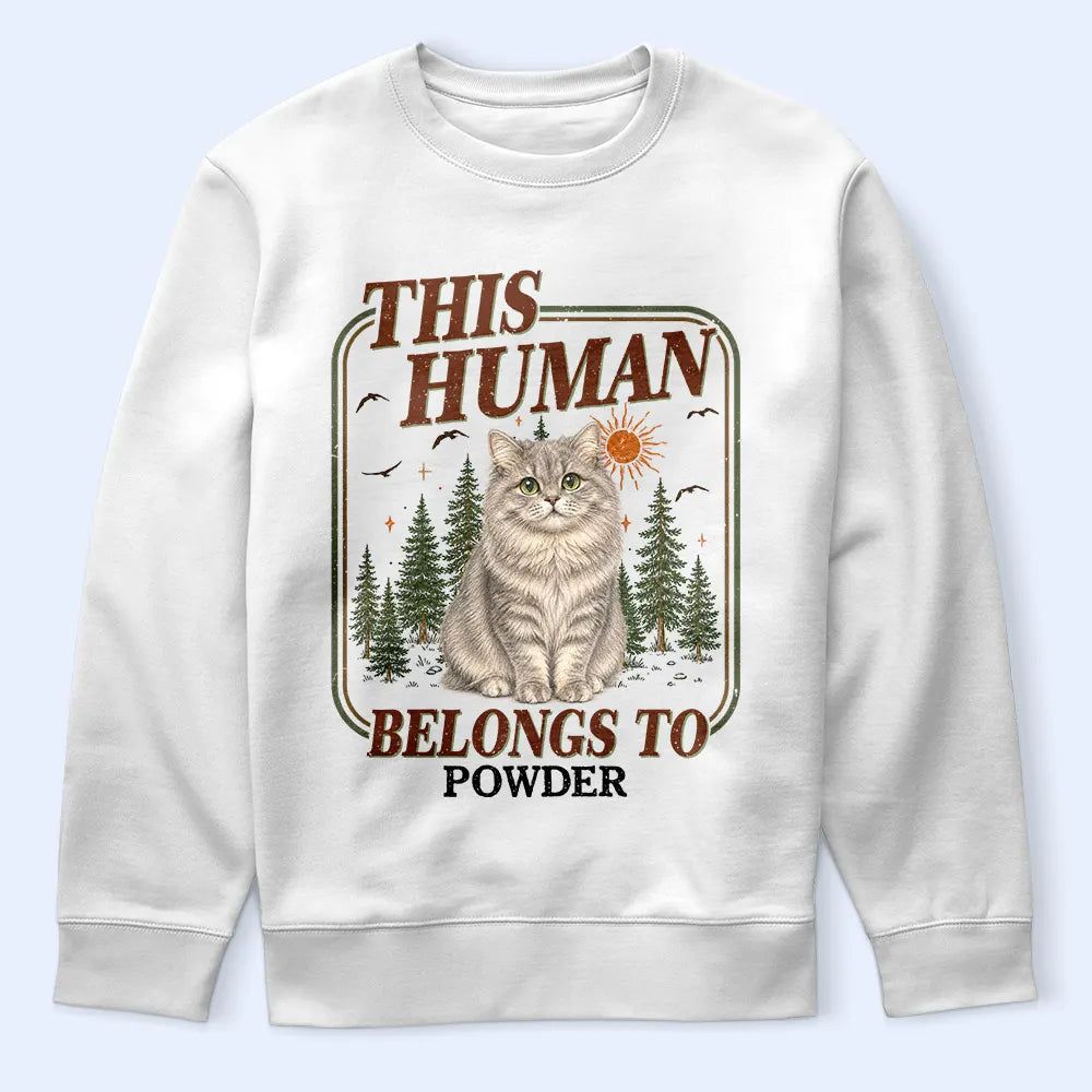 Custom Photo Colored Pencil Sketch This Human Belongs To - Personalized T Shirt