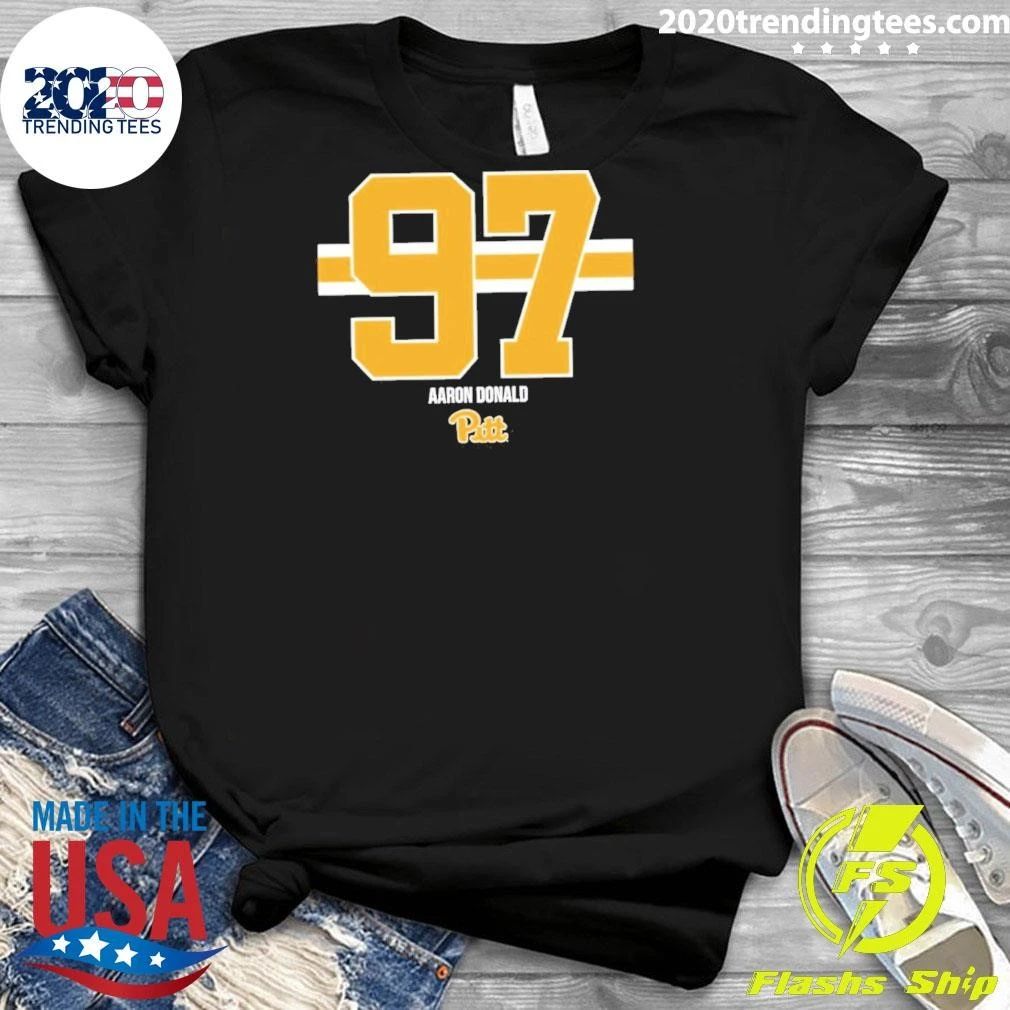 Aaron Donald 97 Pittsburgh Panthers Football Stripe Shirt