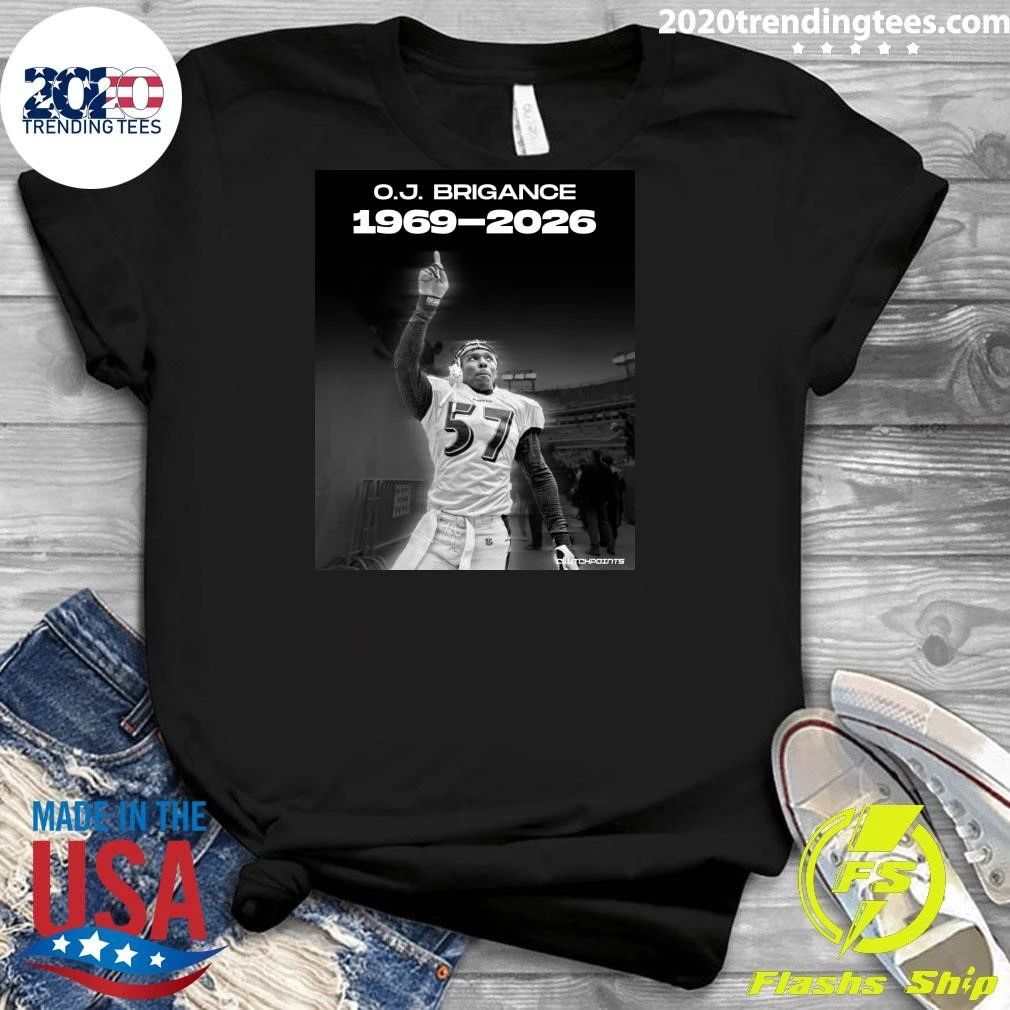 The Ravens announced the passing of former linebacker O.J. Brigance 1969-2026, He was 56 Shirt