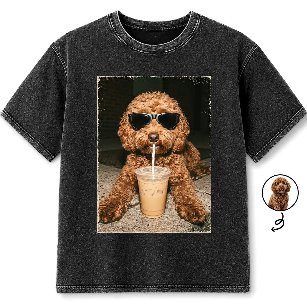 Custom Photo Cool Street Pet Portrait - Personalized Vintage Washed T Shirt